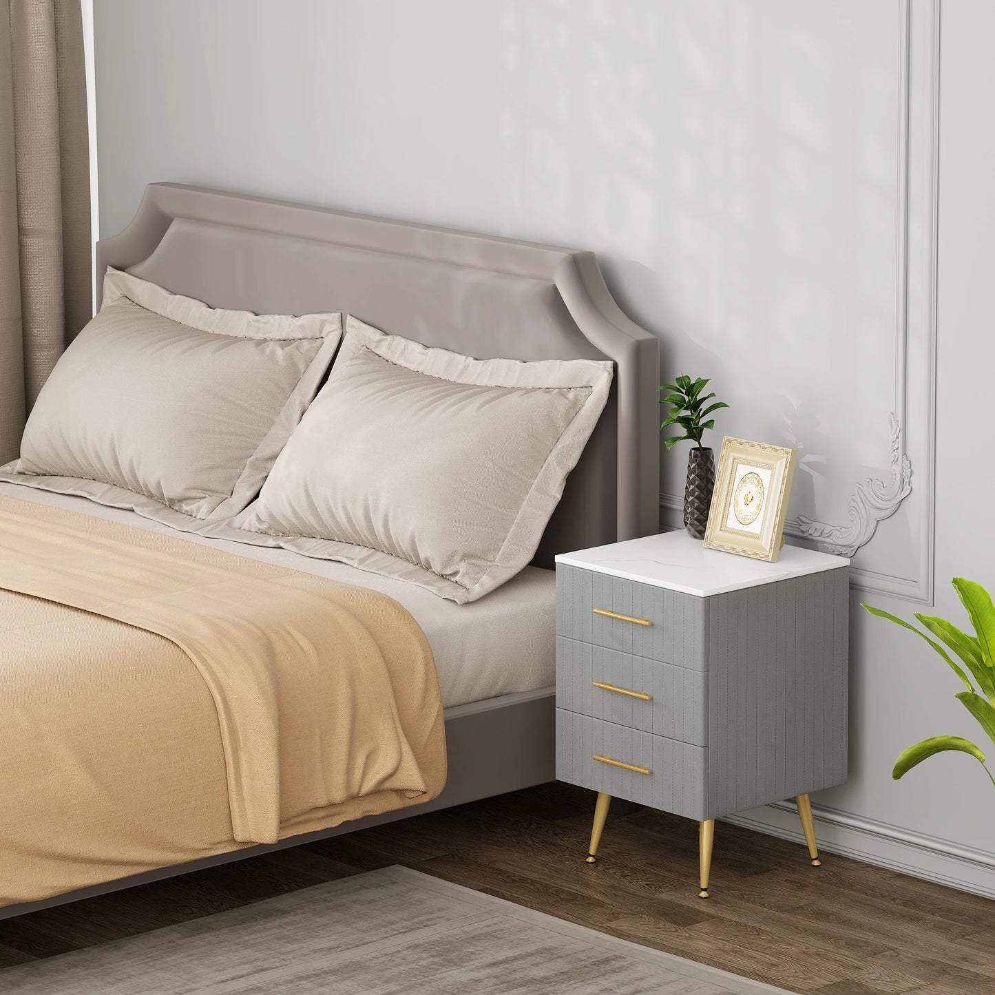 Ladekast - Commode - Opbergkast - met Verwijderbare Verschoontafel – 3 Lades - Moderne Nachtkastje - 40,5x62x41 cm – Slaapkamer Bijzetkast - Koffietafel - Roze