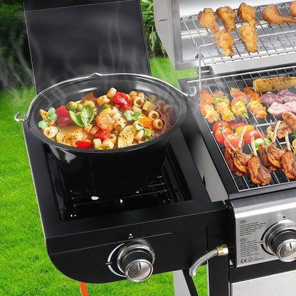 Gasbarbecue – Gas Grill – BBQ Grill – Trolley Barbecue – Outdoor Grill – 4+1 RVS Branders – Inclusief Thermometer