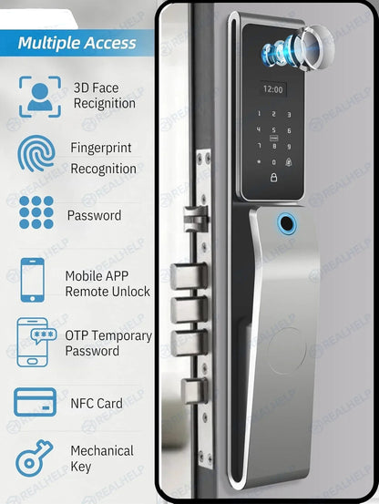 Smart Deurslot – Slim Deurslot – Elektronisch Slot – Vingerafdrukslot – Keyless Entry – IP67 Waterdicht – 8 Manieren Om Te Ontgrendelen - 24x240 - 6068 insteek - QUORE