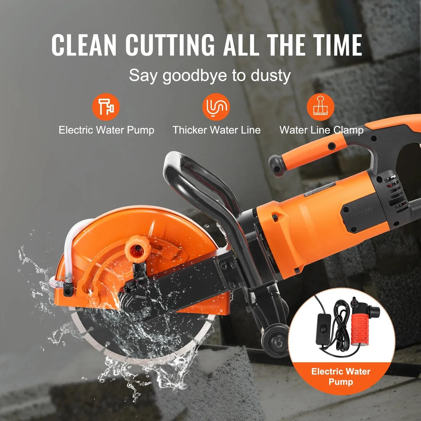 Elektrische Betonzaag - Betonfrees - Betonzagen - Steenzaagmachine - Muurfrees - Zaagmachine - 16 Inch Cirkelzaag Cutter - 1800W - 6 Inch Snijdiepte - Nat/Droog Snijden - voor Beton - Steen - en Baksteen