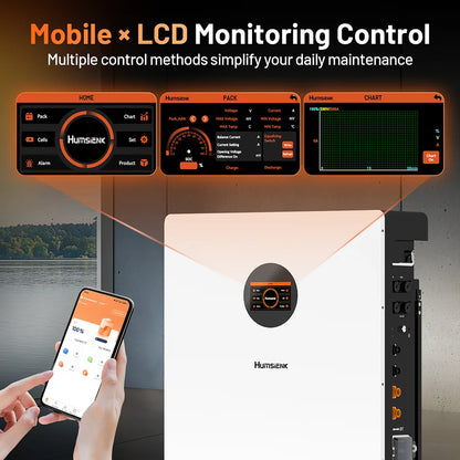 Lithium Accu – LiFePO4 Batterij – Lithium-IJzerfosfaat Accu – Energieopslag – 48V 100Ah – Bluetooth Monitoring – 100A BMS Bescherming