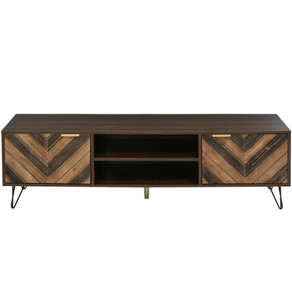 Tv-Kast – Tv-Meubel – Mediameubel – Opbergkast – Scandinavisch Design – Houtkleur – Gouden Handgrepen