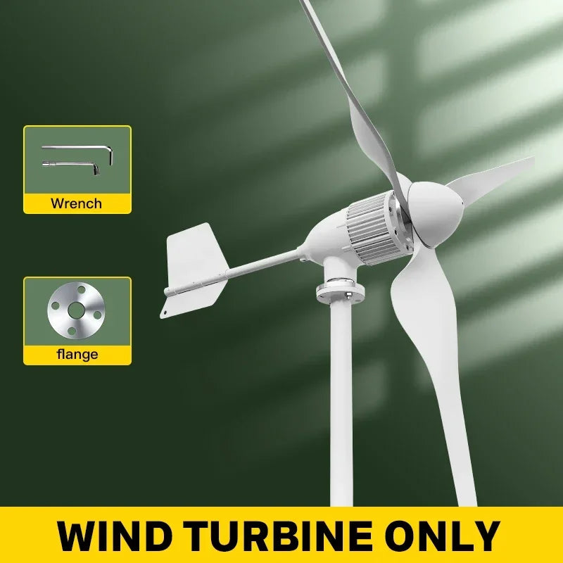 Windgenerator – Windturbine – Duurzame Energie – Elektriciteitsgenerator – 5000W Vermogen – Roestvast Stalen As - 24V