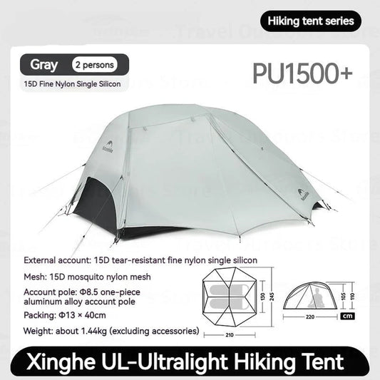 Tent – Kampeertent – Koepeltent – Trekkingtent – 2-Persoons Tent – Ultralicht En Waterdicht – Ruime Binnenafmetingen Met Extra Hal