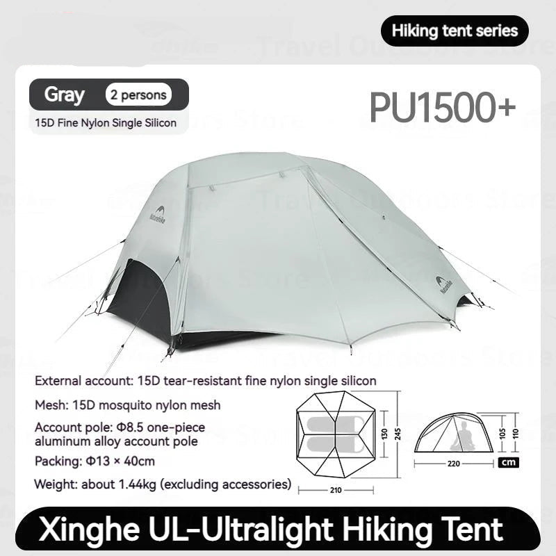 Tweepersoons Tent – Kampeertent – Wandel Tent – Lichtgewicht Tent – Outdoor Tent – Ultralicht 1,44 kg – Waterdicht >3000 mm – Khaki