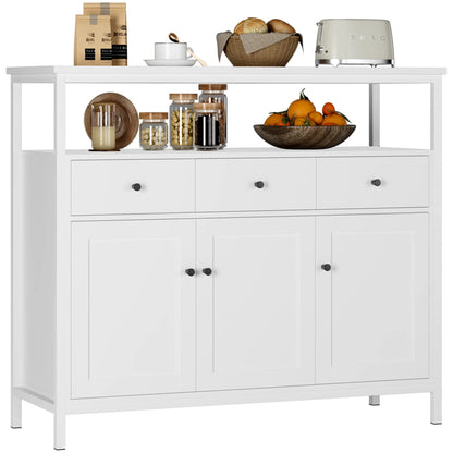 Buffetkast – Dressoir – Opbergkast – Sideboard – Witte Buffetkast – 108x38x98,5 cm – Verstelbare Planken