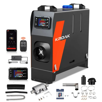 Dieselverwarmer – Diesel kachel – Parkeerverwarmer – 12V luchtverwarmer – Mobiele heater – Snelle opwarming binnen 10 minuten – Stil en energiezuinig met Bluetooth bediening - QUORE