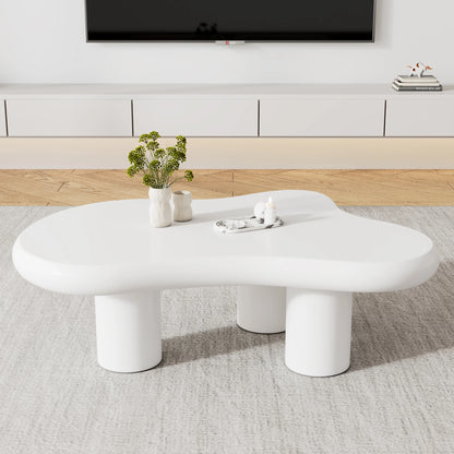 Salontafel Wolkenvorm – Koffietafel – Tafel – Woonkamertafel – Middentafel – Wit – MDF Met Viltglijders – Compact 97x67x32 cm