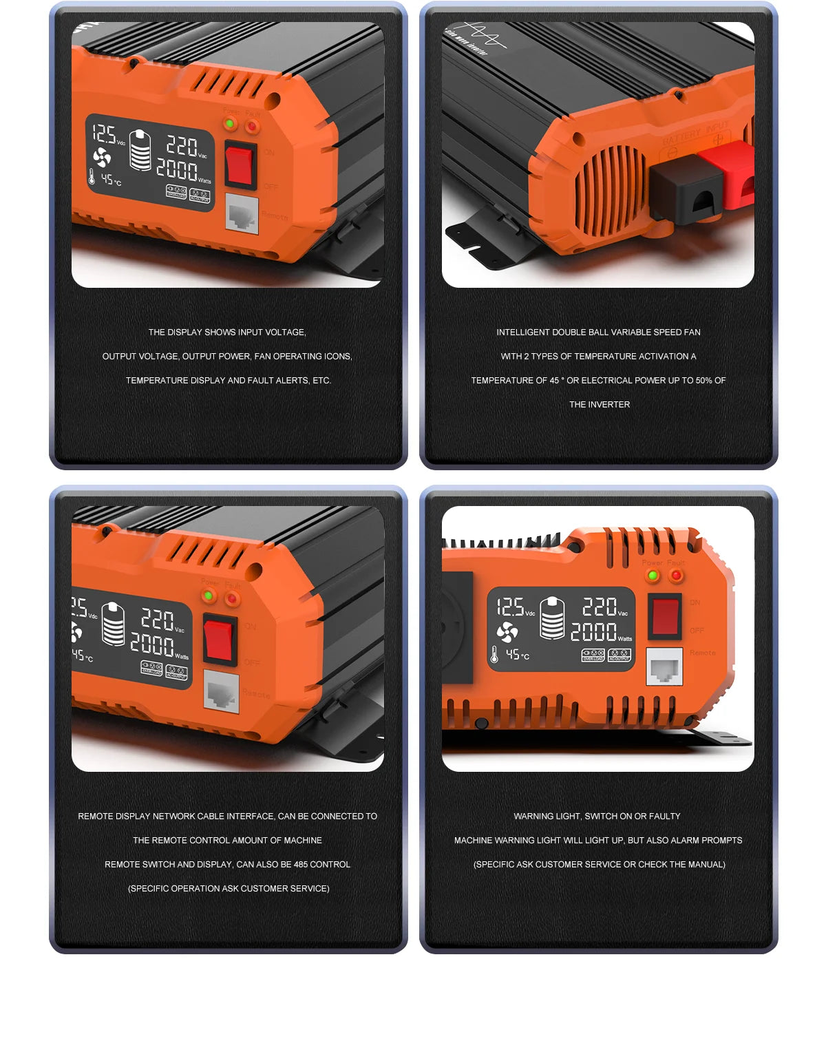 Omvormer – Spanningsomvormer – Inverter – Stroomomvormer – 3500W Continu Vermogen – Zuivere Sinusgolf Met Afstandsbediening
