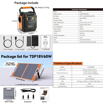 Powerstation – Draagbare Accu – Mobiele Energiebron – Camping Generator – Lichtgewicht – 151Wh Lithium-Ion – 200W Continu Vermogen