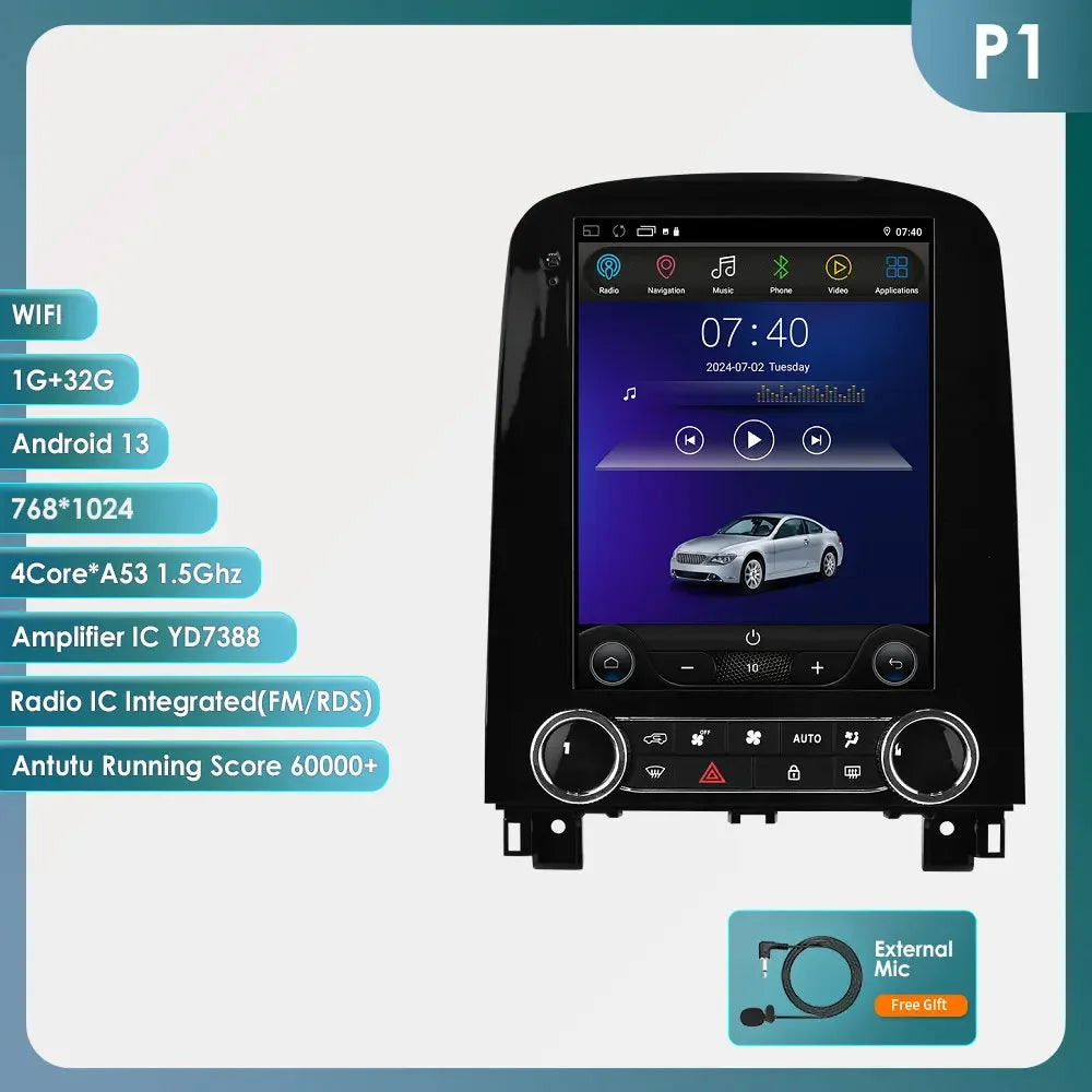 9,7" Autoradio – Multimedia Systeem – GPS Navigatie – Touchscreen – 2-Din Android 14 – CarPlay Ondersteuning – Bluetooth 5.0 – Plug & Play Voor Renault Koleos Megane 4 Samsung SM6 Talisman 2017-2019