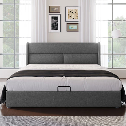 Bedbank – Slaapbank – Sofa Bed – Logeerbed – Kinderbed – Fluwelen Bekleding – Lattenbodem – 90x200 cm – Donkergrijs – Knoop- en Spijkerdetail – Stevige Houten Poten - QUORE