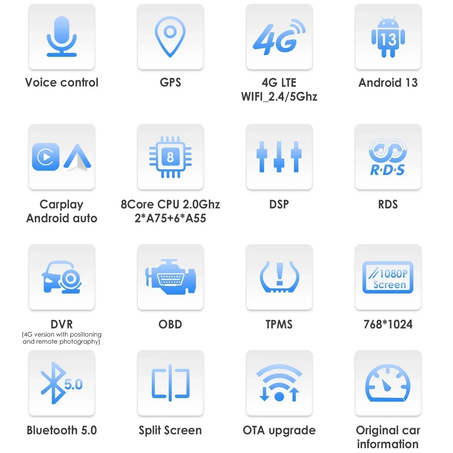 9.7'' inch screen Carplay 4G 2Din Android Car Radio for Toyota Land Cruiser Prado 120 2002-2009 Lexus GX470 GPS Multimedia Video - QUORE