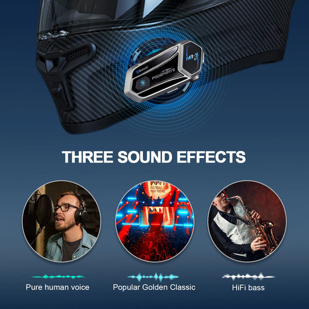 Motorfietsintercom - Helmintercom - MotorfietshelmHeadset - Bluetooth Helmintercom - Helm - Motorfietsaccessoires - 2PCs - 4 Riders