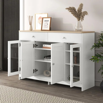Opbergmeubel – Sideboard – Kast – Opbergkast – Landelijk Design – Compact Formaat – Verstelbare Planken - QUORE