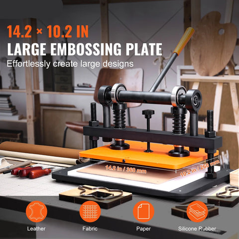 Embossing Machine - Leder Embossing - Stansmachine - Embossing Mallen - Leder Snijmachine - 28 x 14 cm - Leder Embossing Machine met Drukslag