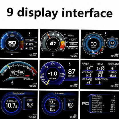 Head Up Display - OBD2 - GPS - Snelheidsmeter Turbo - RPM Alarm Auto Vrachtwagen. - QUORE