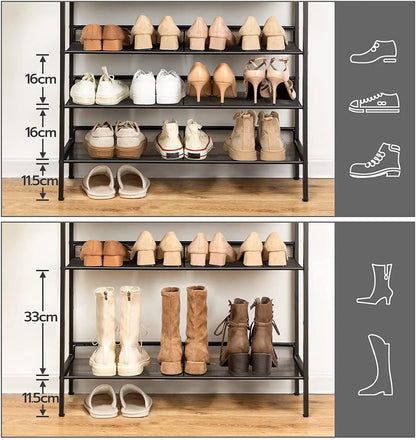Schoenenkast – Schoenenrek – Schoenenopberger – Schoenenhouder – 8-Laags – Metalen Frame – Kantelbare Planken