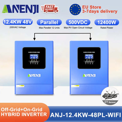 Energieomvormer – Solar Omvormer – Zonne-energie Converter – MPPT Controller – 12.400W Capaciteit – WiFi Monitoring - 48V
