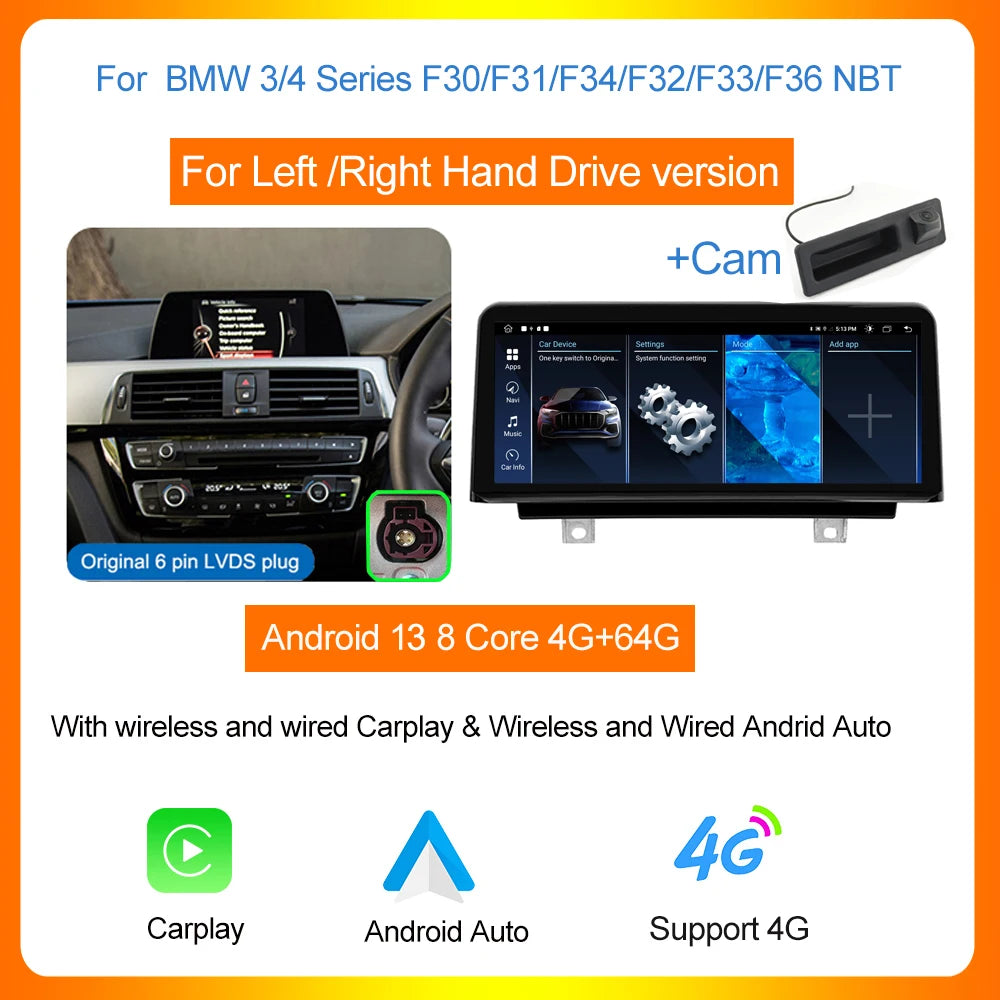 Multimedia Systeem – Auto Radio – Touchscreen Display – CarPlay Unit – Android Auto Module – 10,25 Inch Scherm – Draadloze Connectiviteit – 4G Bluetooth Wifi
