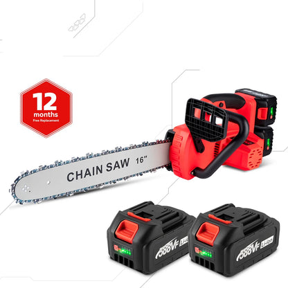 Elektrische Kettingzaag - Snoeizaag - Zaagblad van 40 cm - 16 Inch - 7980W - Draadloos - Borstelloos - Snijden - Compatibel met 18V Accu - voor Tuinonderhoud - Renovatie - Zonder Accu
