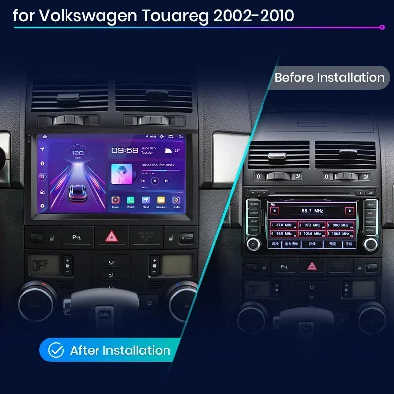 Carplay Autoradio Volkswagen Touareg – Android Autoradio – Multimedia Systeem – Auto Radio – Navigatie Systeem – 9 Inch Touchscreen – Draadloos CarPlay en Android Auto