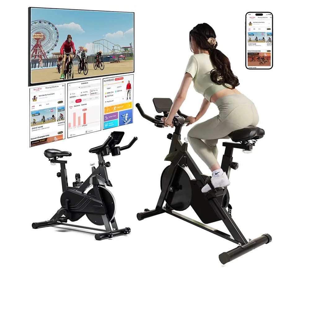 Hometrainer – Fitnessfiets – Trainingsfiets – Cardiofiets – Magnetische Weerstand – Verstelbaar Zadel – LCD-Display - Zwart