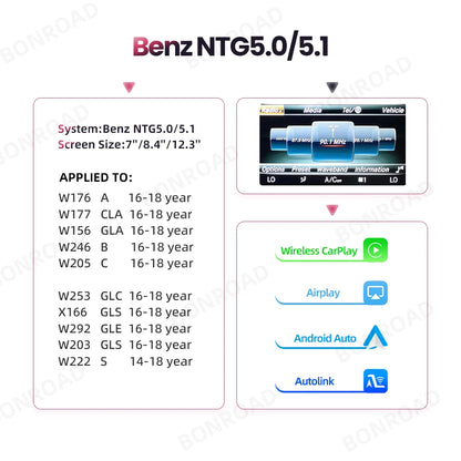 Draadloze CarPlay Adapter – Android Auto Module – Bluetooth Interface – Mirror Link – NTG 5.0 Compatibel – Plug & Play Installatie – Draadloze Smartphone Connectiviteit