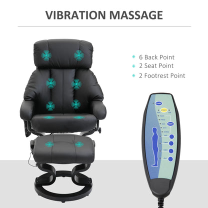 Massagestoel – Massagefauteuil – Relaxstoel – Ontspanningsstoel – Verstelbare Rugleuning – 10 Vibratiepunten – Draaibaar 360°