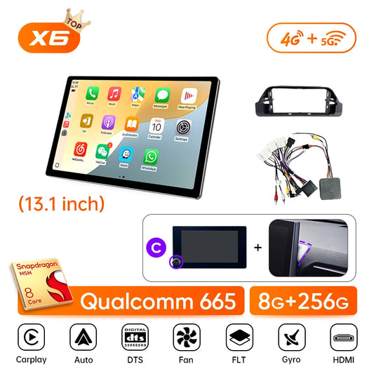 Ainavi 13.1 Car Radio For Toyota RAV4 2020 2021 2023 2024 RAV 4 XA50 Wireless Carplay Android Auto 4G Car Multimedia Player DSP - QUORE