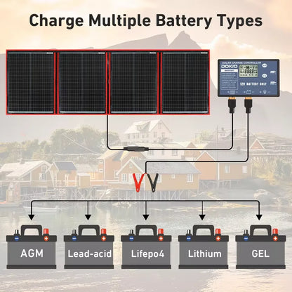 Flexibel Zonnepaneel – Draagbaar Solar Paneel – Opvouwbaar Zonnepaneel – Mobiel Zonnepaneel – 300W Vermogen – Monokristallijn Silicium - QUORE