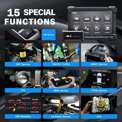 OBD2 Scanner – Auto Diagnose Tool – Foutcode Lezer – Systeemtester – Bluetooth – 10,1 Inch Touchscreen – Meertalige Interface