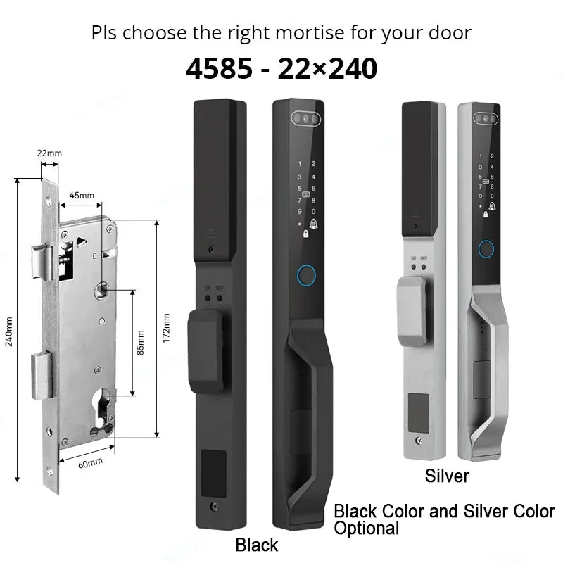 For Euro Mortise of 85/92 3D Face Recognition Smart Door Lock Tuya App Control IP68 Waterpoof Wifi Eletric Digital Smart Lock - QUORE