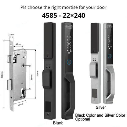 For Euro Mortise of 85/92 3D Face Recognition Smart Door Lock Tuya App Control IP68 Waterpoof Wifi Eletric Digital Smart Lock - QUORE