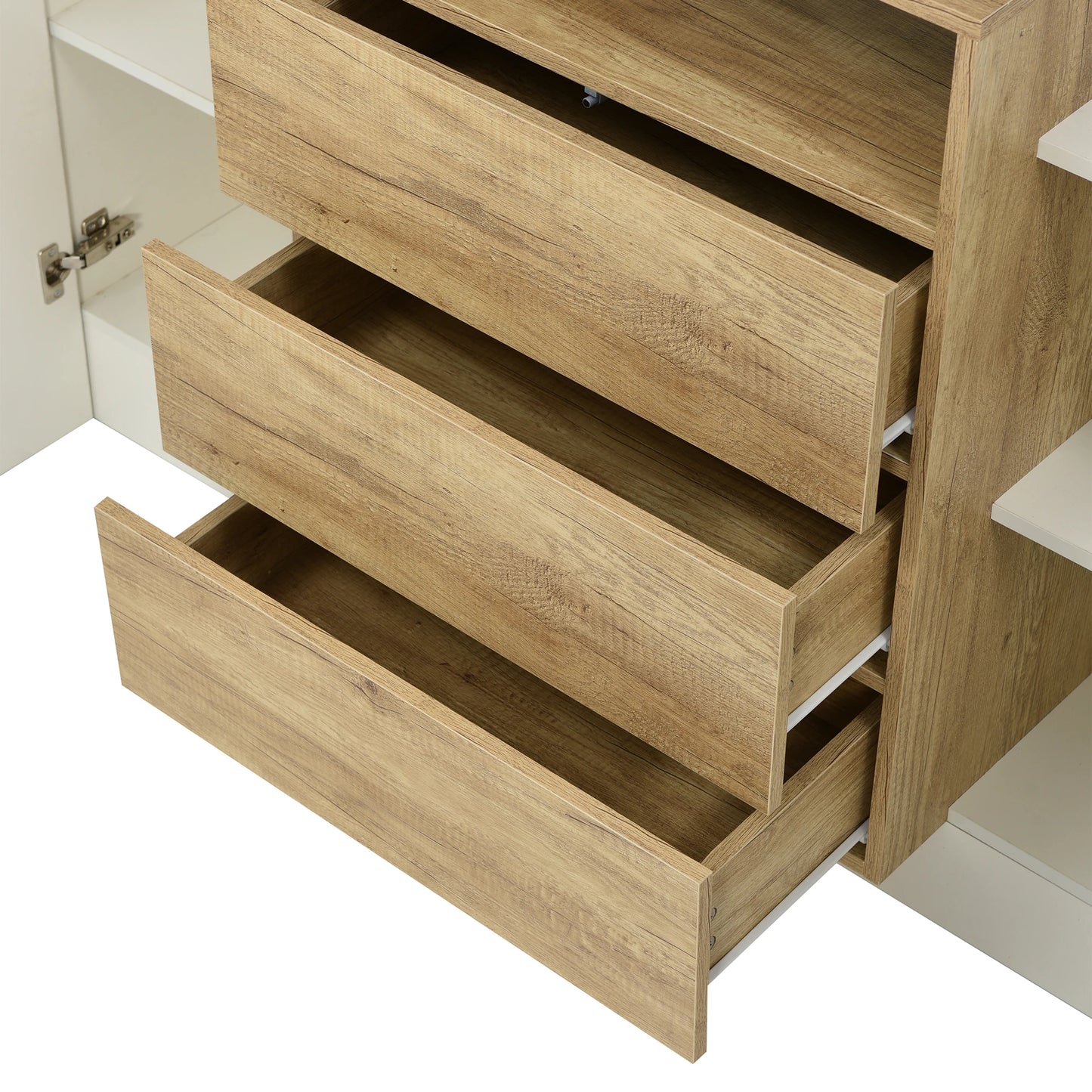 Kast – Opbergkast – Meubel – Dressoir – Hoogglans Wit – Verstelbare Planken – Kleurrijke LED-Verlichting