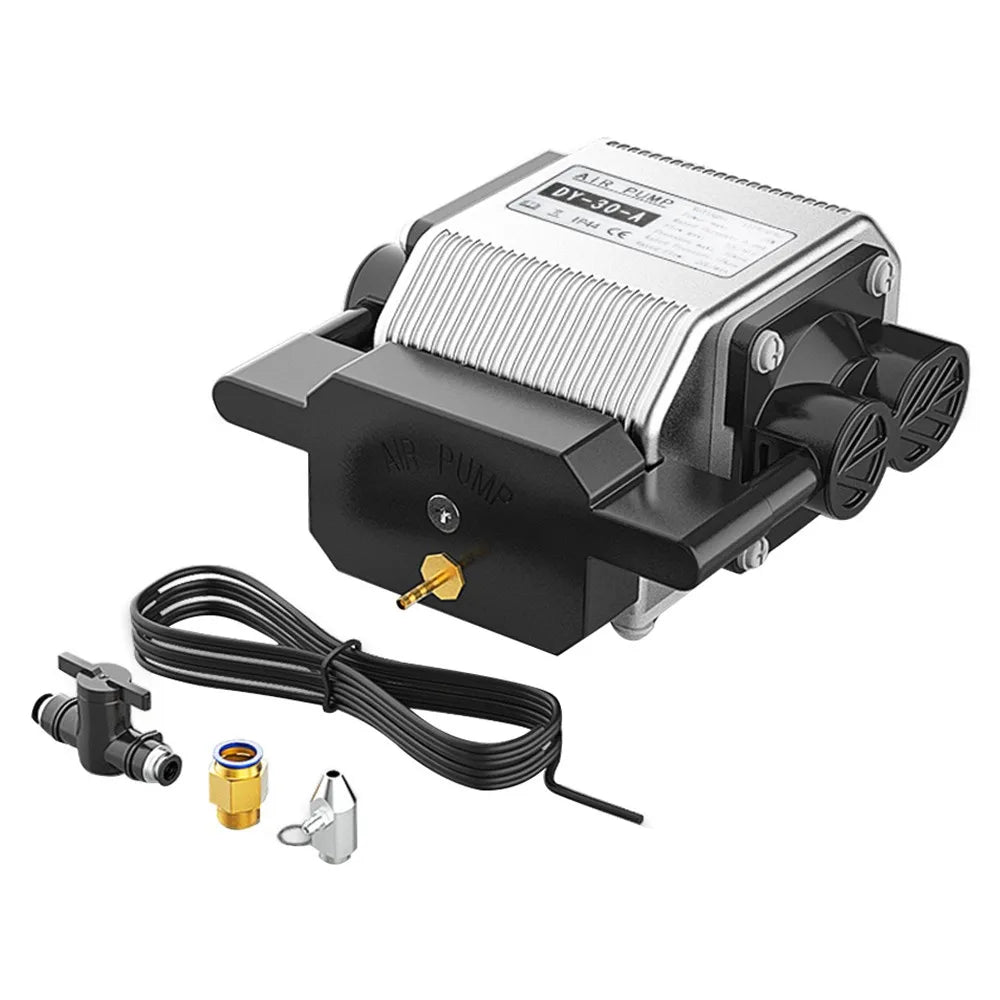 Lasergraveermachine - Lasergraveurlucht Helpt Kits - Graveermachine - Graveerder - Graveerapparaat - met 30L/Min Max Luchtstroom - AC 220V - 50Hz - 16W - 0.03 MPa - <60db - 13 x 13 x 7.8 cm - Zwart/Zilver