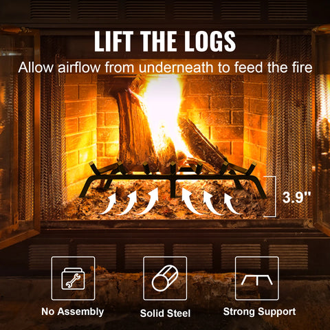 Firewood Rack - Firewood Rack - Indoor Wood Storage - Wood Storage - Wood Rack - Indoor Firewood Rack - Firewood Storage - Firewood Rack - Outdoor Firewood Rack - 27in - 6 Legs - Solid Powder Coated Steel Bars - Black