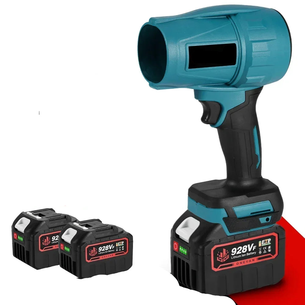 Turbo Fan - Blower - Air Duster - Jet Fan - Waaier - Ventilator - Elektrische - 2000W - Borstelloze - Handventilator - voor Bladeren, Stof, Sneeuw en Autodroging - met 2 Batterijen 928VF Set - QUORE
