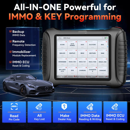 Autodiagnose Tool – Sleutelprogrammeertool – Voertuigscanner – Foutcode Uitlezer – IMMO Programmering – 8-Inch Touchscreen – WiFi Updates