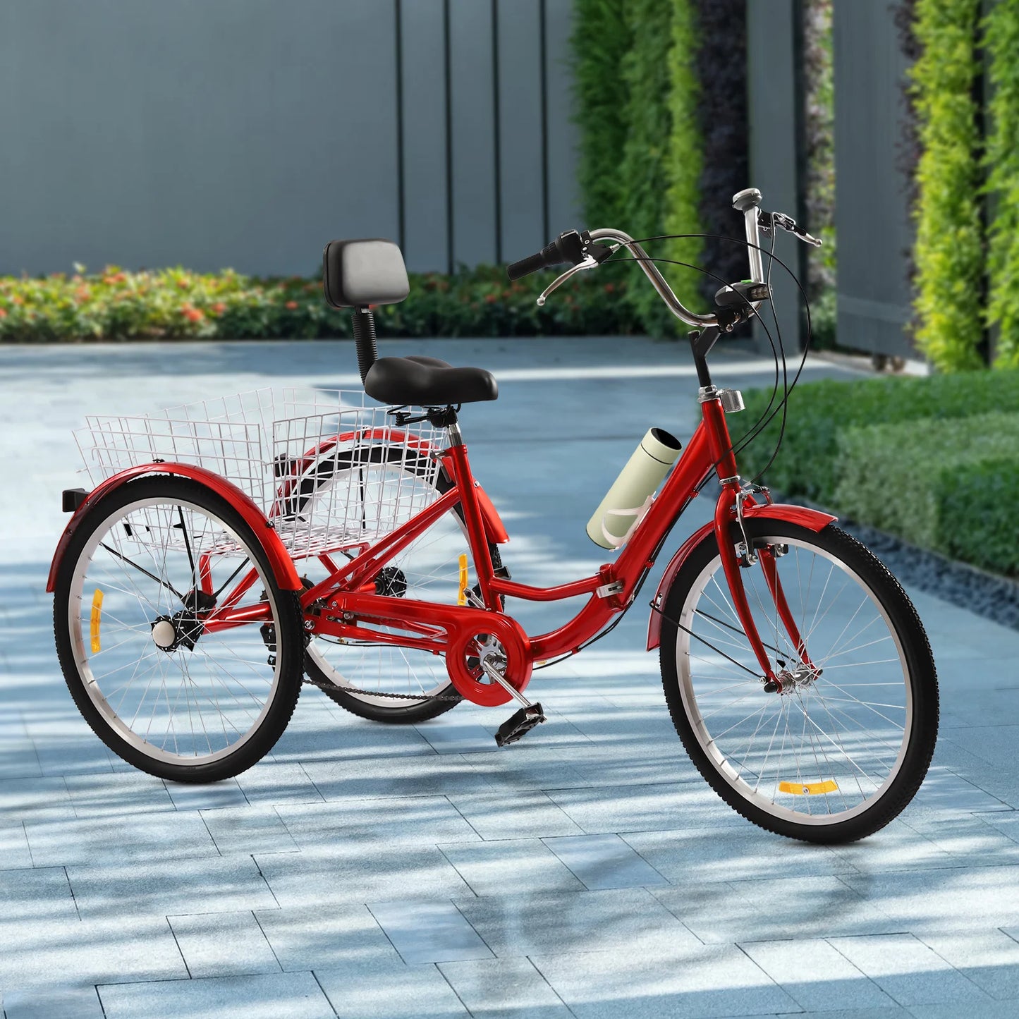 Driewieler – Driewiel Fiets – Driwieler – Driewielfiets – 7 Versnellingen – Stalen Frame – Inklapbaar Frame - Rood