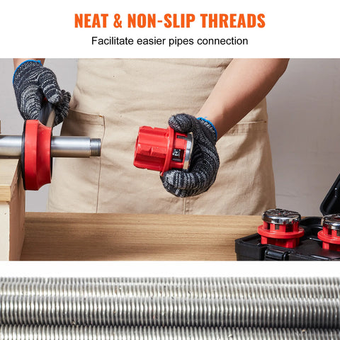 Vevor - Pipe Guide - Ratchet Tool - Portable Pipe Reading Kit - with 6PCS NPT Dies - Ratchet Pipe Reading Kit - Pipe Die