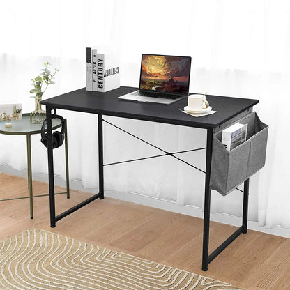 100Cm/120Cm Simple Computer PC Laptop Desk Office Desk Wooden with Storage Bag Home Office Table - QUORE