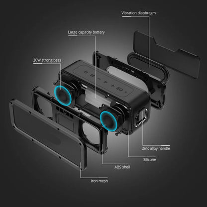 Speaker - Speaker Cables - Bookshelf Speaker - Speakers for PC - BT 5.0 - NFC - 40W - 15H Playtime - IPX7 - Black