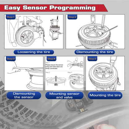 2-in-1 TPMS Sensoren - Bandenspanningsmeter - Bandenspanning - 315MHz + 433MHz -  4 Stuks – Compatibel met Meerdere Diagnoseapparaten - QUORE