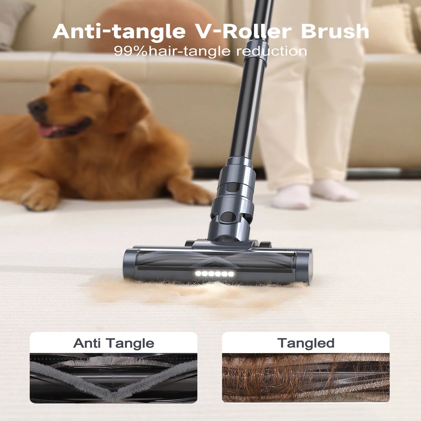 Steelstofzuiger - Draadloze - Vacuum Cleaner - Stofzuiger - LED Display - HEPA Filter – 30KPa - 260W - Anti-klit Vloerborstel - Voor Tapijt - Harde Vloeren - Huisdieren - Groen