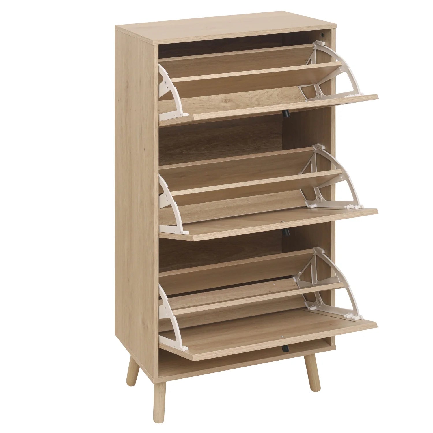Schoenenkast – Schoenenopberger – Schoenenrek – Schoenenmeubel – Smal Design – Ruimtebesparend – Handgevlochten Deuren - QUORE
