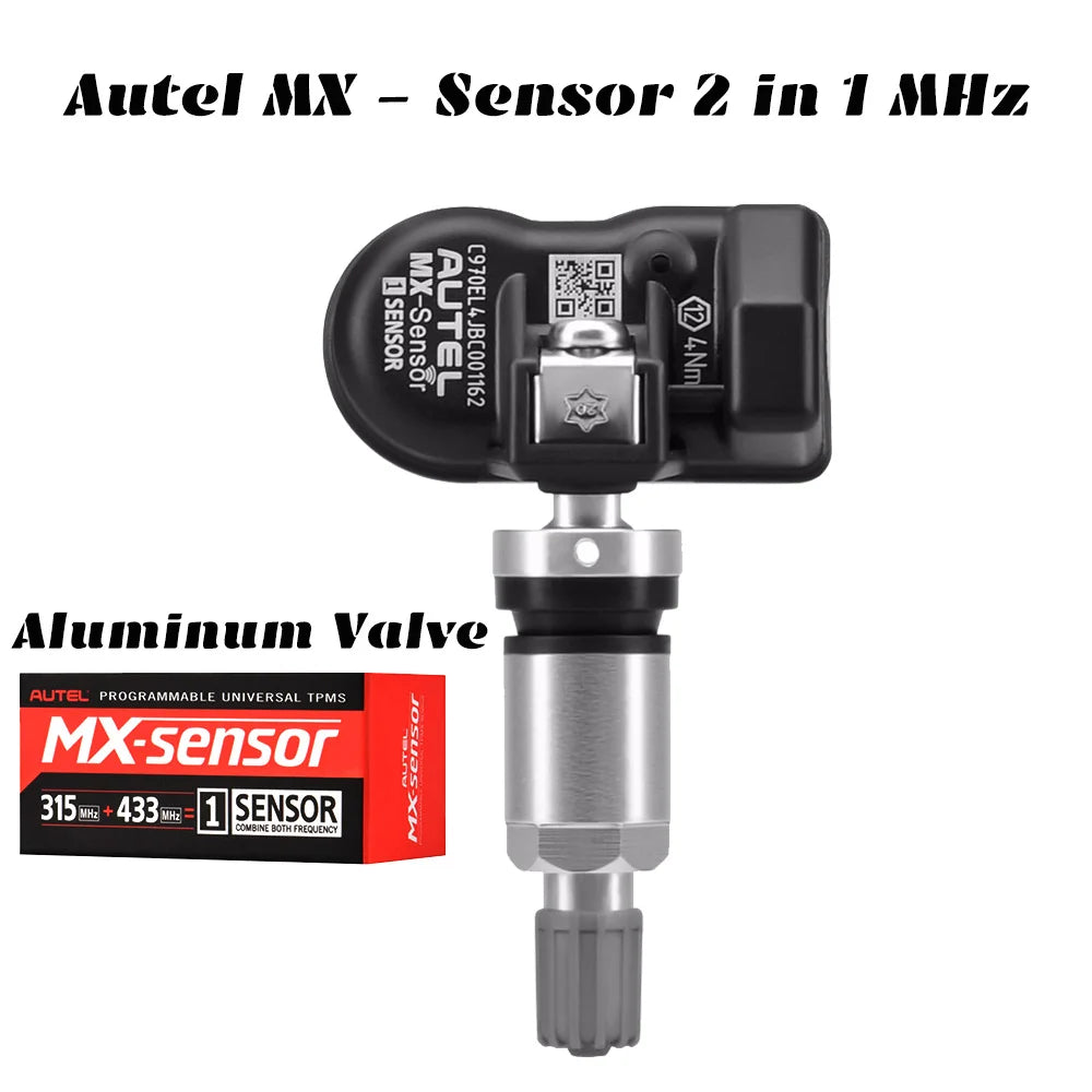 MX Sensor - MaxiTPMS Pad - MaxiTPMS Pad - Bandenspanning Programmeur - MX-Sensor Programmeur - TPMS-tool - 2-in-1-sensor - Metaal - Zilver - QUORE