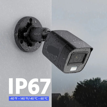 Beveiligingscamerasysteem - 5MP Camera - 8-Kanaals - Openlucht - Buiten - CCTV camerasysteem - IP67  Waterdichte - Bewakingscamera - Beveiligingscamera - Dual Light PIR Detectie – H.265+ DVR Recorder - met 2TB HDD - 4 stuk - Wit - QUORE