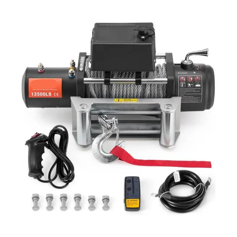 Lier - Takel - Kabeltakel - Elektrische - Kettingtakel - 12V DC - 6125Kg - met 24m Stalen Kabel en Draadloze/Wired Afstandsbediening - Voor SUV, Truck en Offroad Toepassing