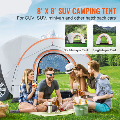 Camping Tent - Outdoor - Pop Up - 8"-8" SUV Tent - met Regenlaag PU2000mm - Dubbele Laa - 240 x 240 x 230 cm - voor 6-8 Personen
